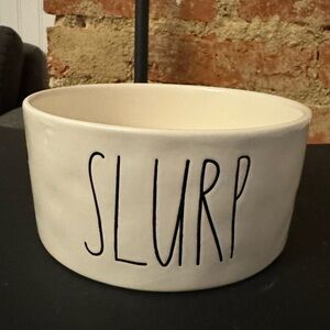 Rae Dunn Slurp Dog Bowl Ceramic Cream Colored